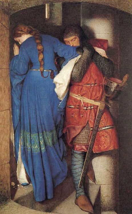The Meeting On The Turret Stairs, Hellelil and Hildebrand by Frederick William Burton
